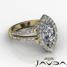 Split Shank Circa Halo diamond Ring 18k Gold Yellow