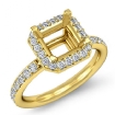 0.36Ct Diamond Engagement Ring 18k Yellow Gold Asscher Semi Mount Halo Setting - javda.com 