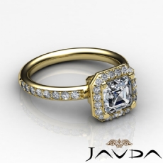 Halo Pave Setting Basket diamond Ring 18k Gold Yellow