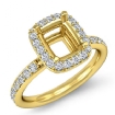 0.36Ct Diamond Engagement Ring Cushion Semi Mount Halo Setting 14k Yellow Gold - javda.com 