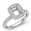 0.36Ct Diamond Engagement Ring Cushion Semi Mount Halo Setting 14k White Gold - javda.com 