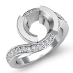 0.25Ct Round Diamond Twist Shank Engagement Semi Mount Ring Platinum 950 - javda.com 
