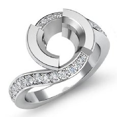 0.25 Ct Round Diamond Twist Shank Engagement Semi Mount Ring 14K Gold