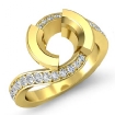 0.25Ct Round Diamond Twist Shank Engagement Semi Mount Ring 18k Yellow Gold - javda.com 