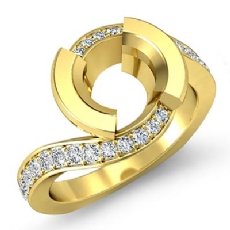 Round Diamond Twist Shank Engagement Semi Mount Ring 18k Gold Yellow (0.25Ct. tw.)