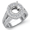 2Ct Diamond Engagement Round Vintage Ring Platinum 950 Halo Setting Semi Mount - javda.com 