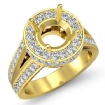 2Ct Diamond Engagement Round Vintage Ring 18k Yellow Gold Halo Setting Semi Mount - javda.com 