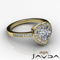 4 Prong Halo With Sidestone diamond Ring 14k Gold Yellow