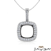 Halo Pave Round Cut Semi Mount Diamond Bail Pendant Platinum 950 - javda.com 