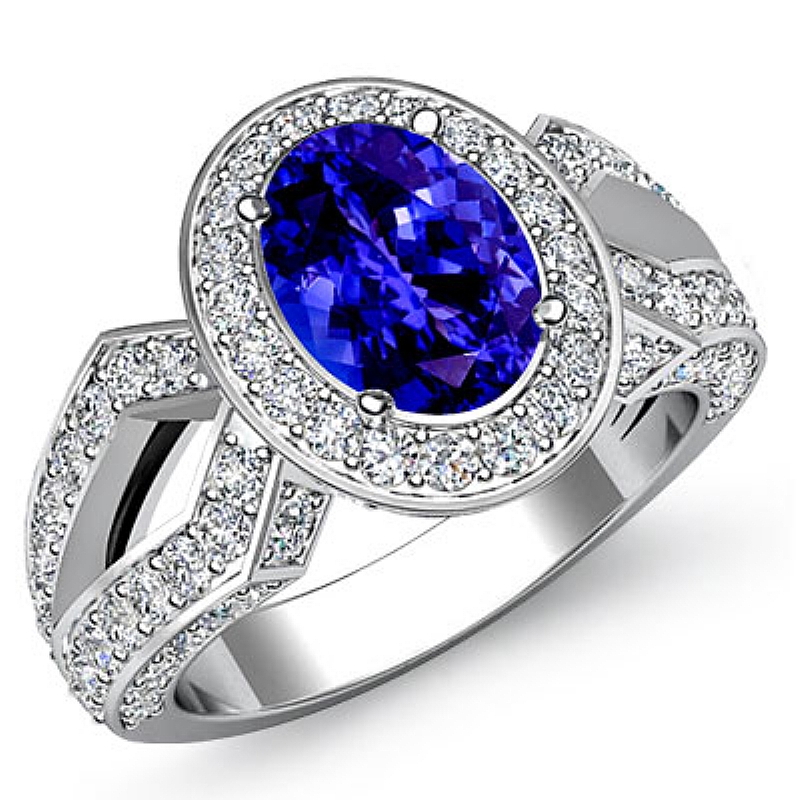 Vintage Halo Pave Filigree Oval diamond engagement Ring in 14k Gold White