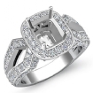 1.44Ct Halo Setting Diamond Engagement Cushion Semi Mount Ring 18k White Gold - javda.com 