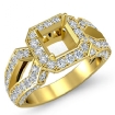 1.36Ct Diamond Engagement Ring Asscher Semi Mount 18k Yellow Gold Halo Setting - javda.com 