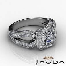 Split Shank Halo Pave Set diamond Ring Platinum 950