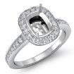 1Ct Diamond Engagement Cushion Shape Semi Mount Ring 14k White Gold Halo Setting - javda.com 