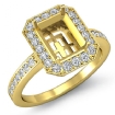 1Ct Diamond Engagement Semi Mount Halo Setting 18k Yellow Gold Emerald Shape Ring - javda.com 