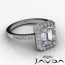Halo Sidestone Pave Setting diamond Ring 14k Gold White