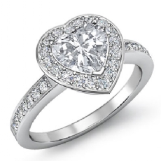 Diamond Accent Halo Pave diamond Ring Platinum 950