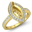 1Ct Halo Setting Diamond Engagement Marquise Shape SemiMount Ring 18k Yellow Gold - javda.com 