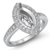 1Ct Halo Setting Diamond Engagement Marquise Shape SemiMount Ring Platinum 950 - javda.com 