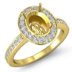 1Ct Diamond Engagement Oval Ring 18k Yellow Gold Halo Pave Setting Semi Mount - javda.com 