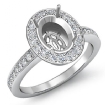 1Ct Diamond Engagement Oval Ring 14k White Gold Halo Pave Setting Semi Mount - javda.com 