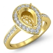 1Ct Diamond Engagement Halo Pave Setting Ring Pear Semi Mount 18k Yellow Gold - javda.com 