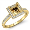 1Ct Diamond Engagement Ring Halo Setting 18k Yellow Gold Princess Shape SemiMount - javda.com 