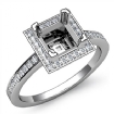 1Ct Diamond Engagement Ring Halo Setting Platinum 950 Princess Shape SemiMount - javda.com 