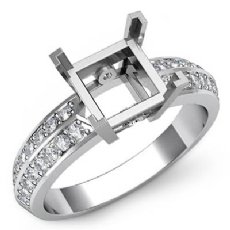 0.30Ct Princess Diamond Engagement Ring Side Stone 14K Gold Semi Mount