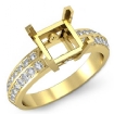 0.3Ct Princess Diamond Engagement Ring Side Stone 18k Yellow Gold Semi Mount - javda.com 
