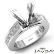 1.33Ct Channel Princess Sidestone Semi Mount Diamond Engagement Ring Platinum 950 - javda.com 