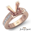 1.33Ct Channel Princess Sidestone Semi Mount Diamond Engagement Ring 18k Rose Gold - javda.com 