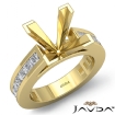1.33Ct Channel Princess Sidestone Semi Mount Diamond Engagement Ring 14k Yellow Gold - javda.com 