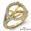 U Split Prong Halo Round Semi Mount Diamond Engagement Ring 18k Yellow Gold 0.74Ct - javda.com 