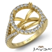 U Split Prong Halo Round Semi Mount Diamond Engagement Ring 14k Yellow Gold 0.74Ct - javda.com 