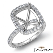 French Cut Pave Halo Cushion Semi Mount Diamond Engagement Ring 14k White Gold 0.54Ct - javda.com 