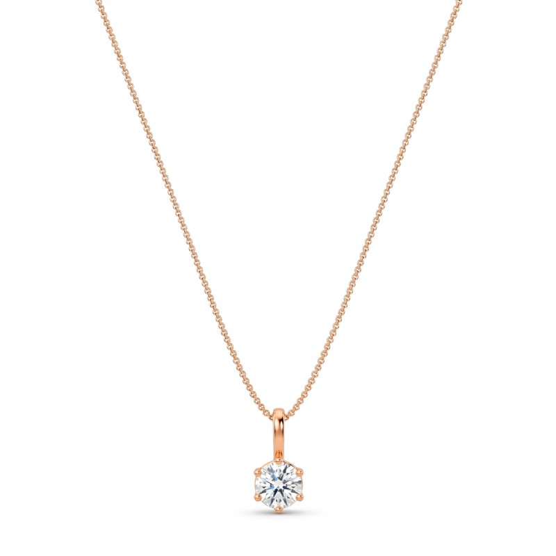  diamond Pendant 14k Rose Gold