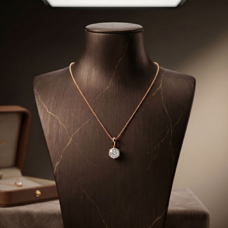  diamond Pendant 14k Rose Gold