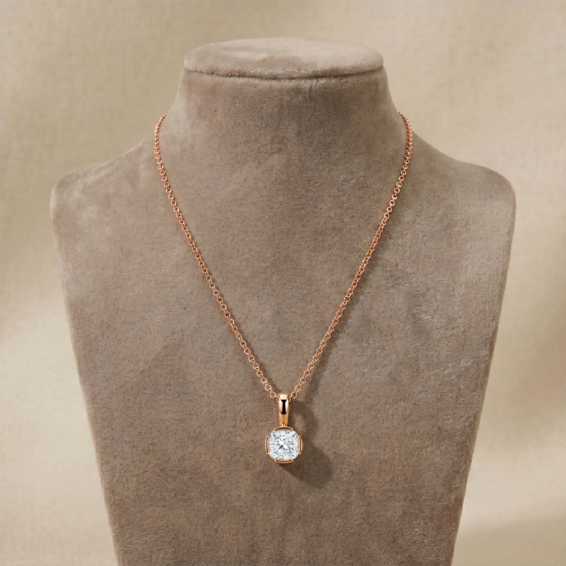  diamond Pendant 14k Rose Gold