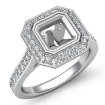 0.5Ct Diamond Engagement Halo Setting Ring Asscher Semi Mount 14k White Gold - javda.com 
