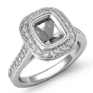 0.5Ct Diamond Engagement Ring Halo Setting 14k White Gold Cushion Semi Mount - javda.com 