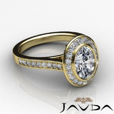 Modern Accents Bezel Halo diamond Ring 14k Gold Yellow