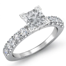U Prong Setting Sidestone diamond  Platinum 950