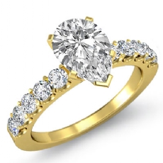 U Prong Setting Sidestone diamond  18k Gold Yellow