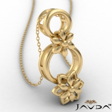 Flower Linked Gold Pendant Necklace 18
