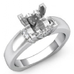 0.35Ct Diamond Classic Solitaire Engagement Ring 14k White Gold Semi Mount - javda.com 