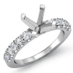 1Ct Prong Set Round Diamond Engagement Semi Mount Ring Setting 14k White Gold - javda.com 