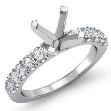 0.75Ct Prong Set Round Diamond Engagement Semi Mount Ring Setting 14k White Gold
