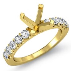 Prong Set Round Diamond Engagement Semi Mount Ring Setting 18k Gold Yellow (0.75Ct. tw.)