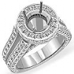 2.46Ct Diamond Engagement Ring Platinum 950 Round Semi Mount Halo Pave Setting